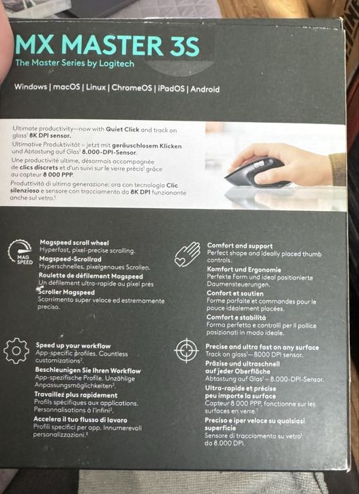 Mouse Logitech MX Master 3S Cu dongle si bluetooth