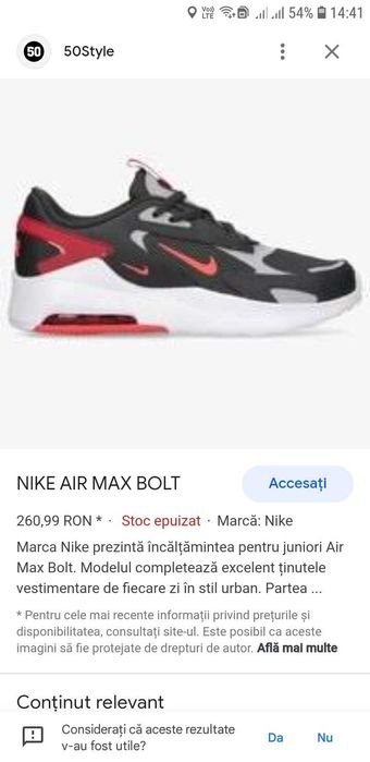 adidasi dame/copii Nike Air Max Bolt  nr 36 /ca noi/2022
