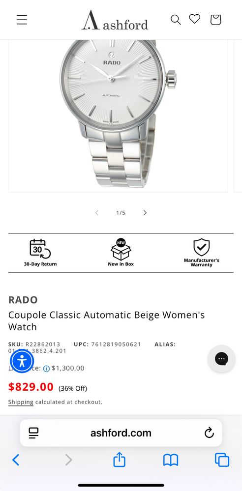 Швецарские часы Rado couple classic