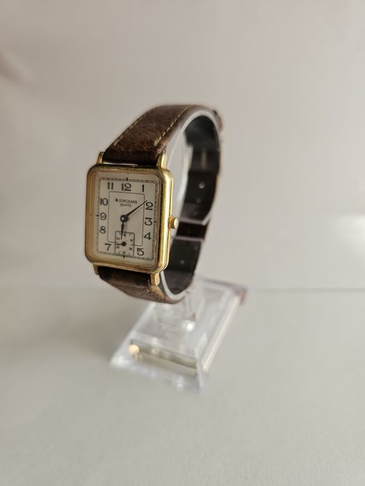 Ceas vintage Junghans Quartz placat cu aur, funcțional