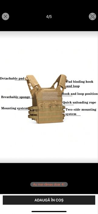 Vestă tactică pentru antrenament militar/antrenament în echipă