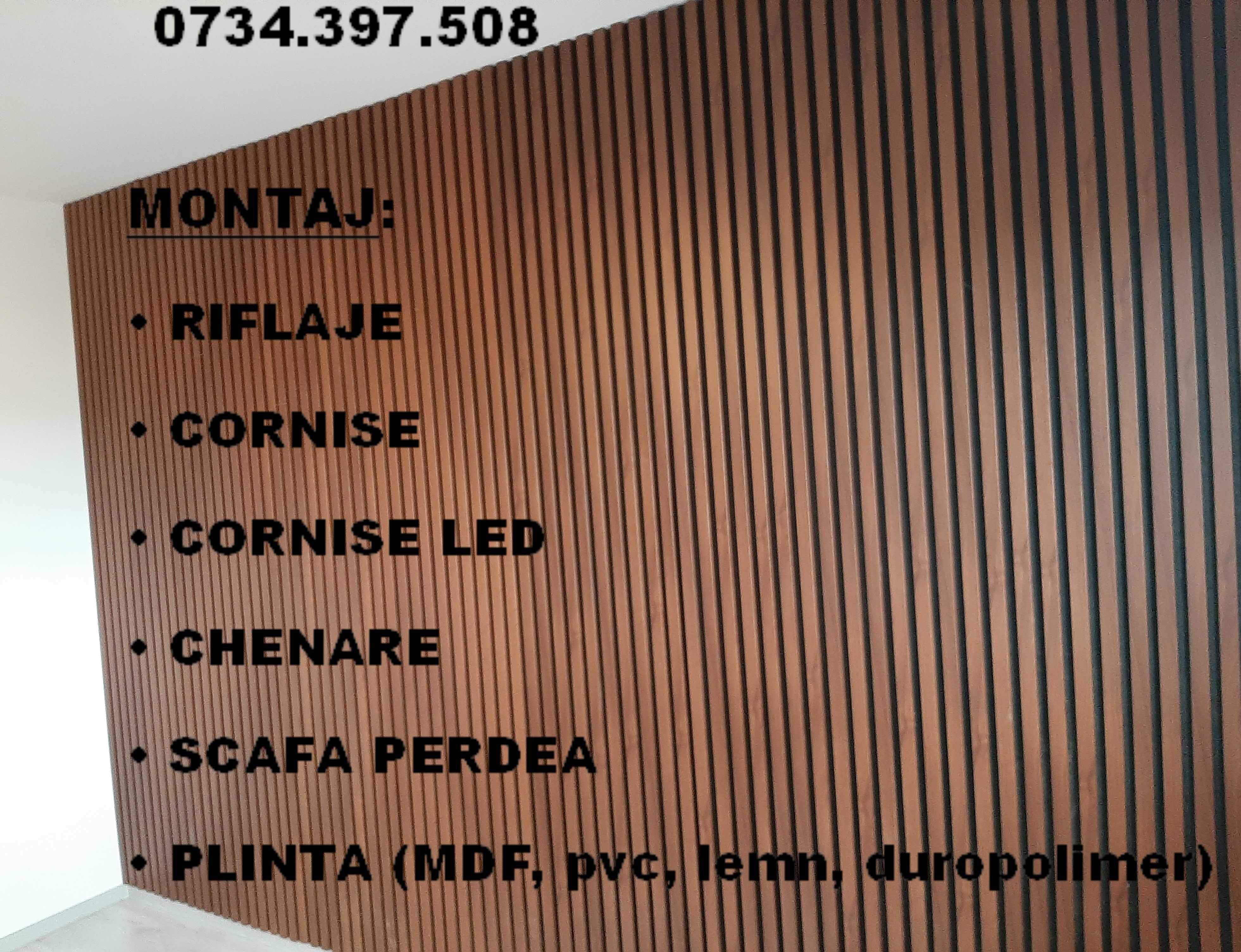 RIFLAJE lemn, mdf, polimer , montaj
