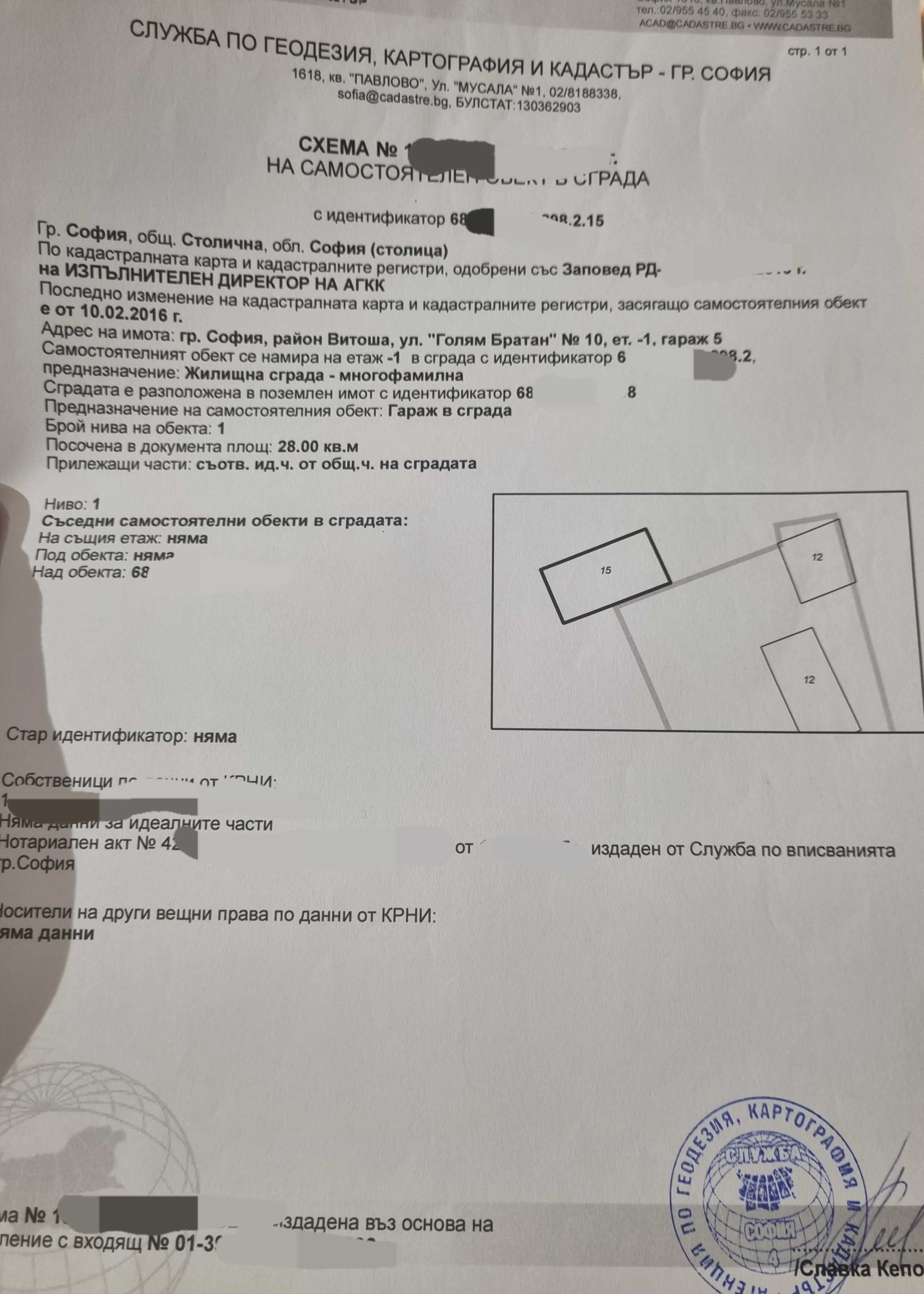 Подземен гараж на кота -1 Павлово-Бъкстон