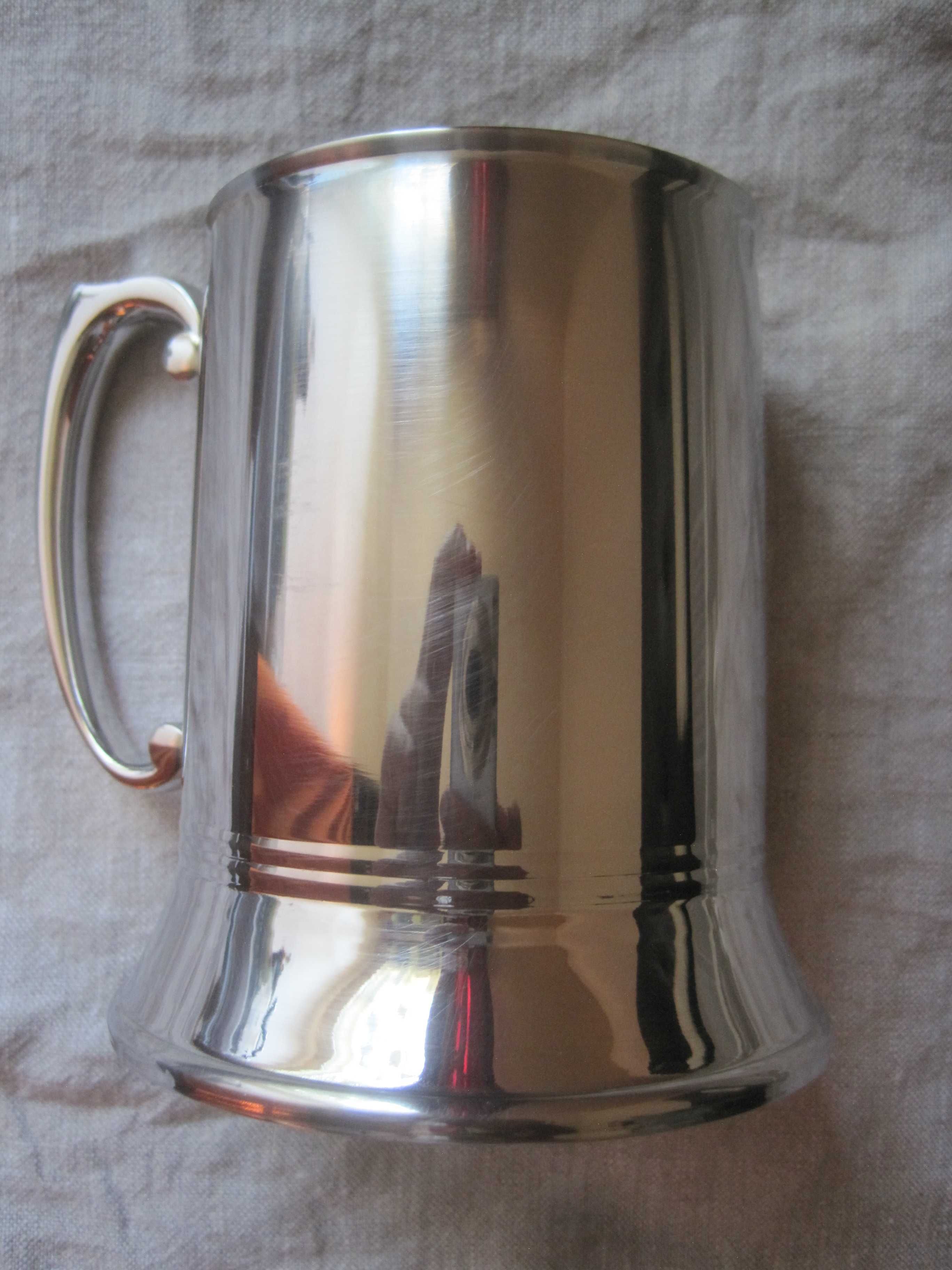 Halbă inox tip Tankard, pereți dubli