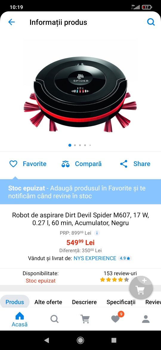 robot aspirator Spider Dirt Devil