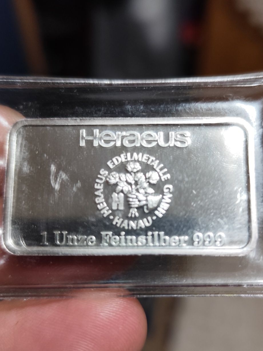 Lingou argint pur Germania Heraeus ,31,1 grame.