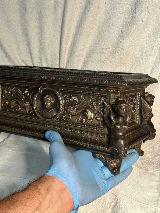 CASETA BIJUTERII STIL GOTIC - Antimoniu patinat - 6.5kg - Cutie -Sec19