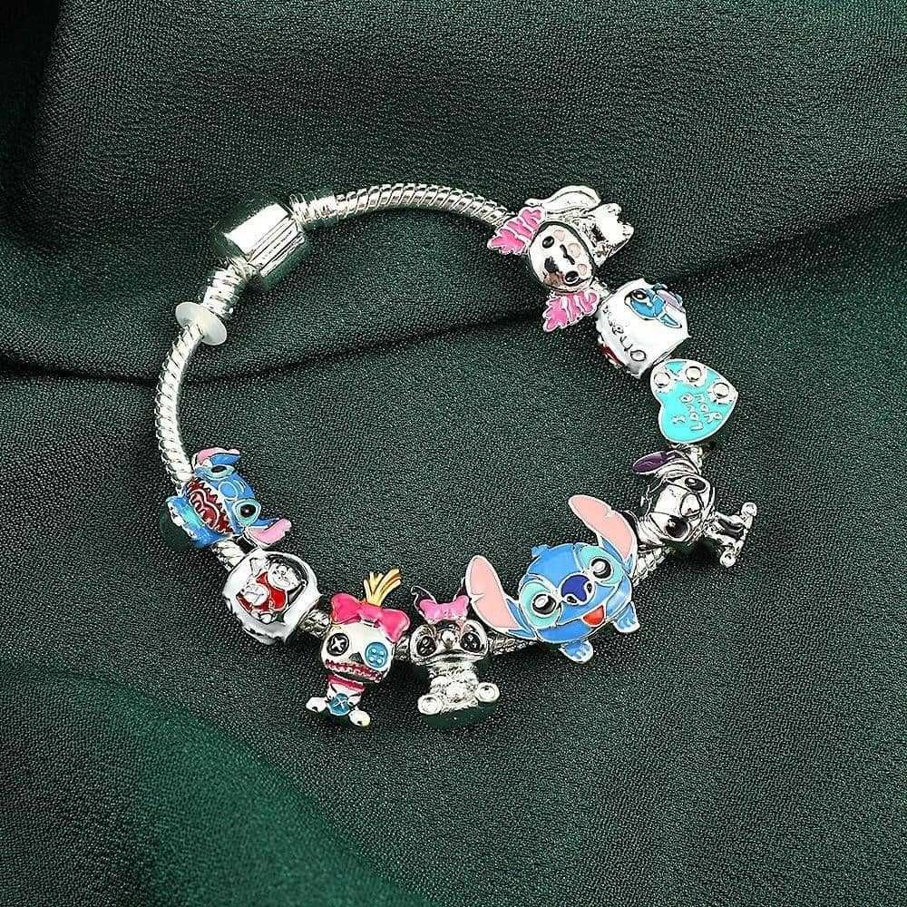 Гривна тип Пандора Лило и Стич с талисмани Lilo Stitch аксесоари