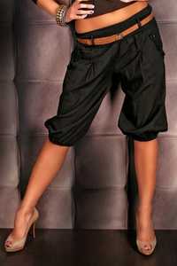 pantaloni dama 3/4 noi cu eticheta negri include cureaua