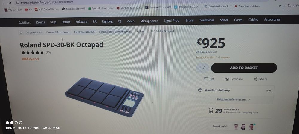 Spd 30+ geanta+stativ Roland