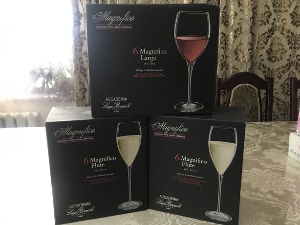 Новые итальянские бокалы для вина Luigi Bormioli 20000тг за 6 штук