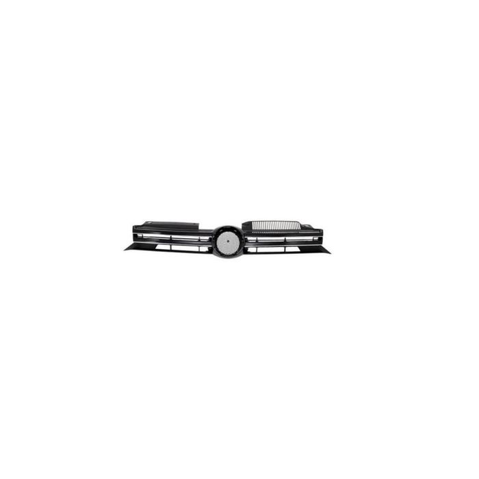 Grila masca radiator VW Golf 6 (5k), 10.2008-, Fata, cu 2 ornamente cromate; deschis; Negru stralucitor, Aftermarket