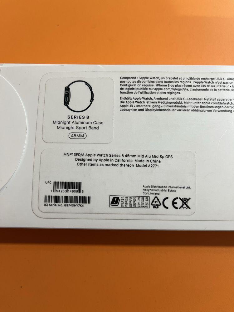 Iwatch 8 45mm GPS midnight aluminium