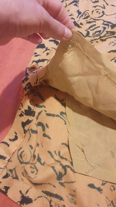 Fusta subtire cu dublura S creion galben/ mustar