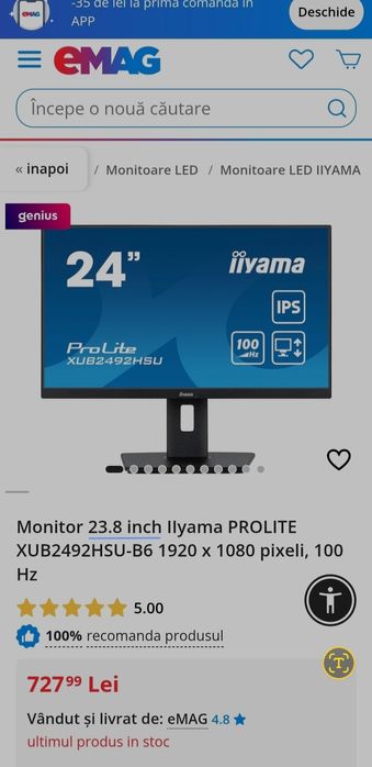 Monitor iiyama ProLite X2474HS-B2 24" VA FullHD FlickerFree BlueLight