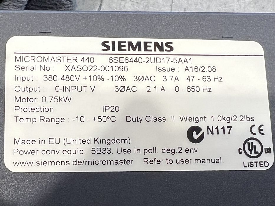 Честотно управление Siemens 0.75 кВ/инвертор