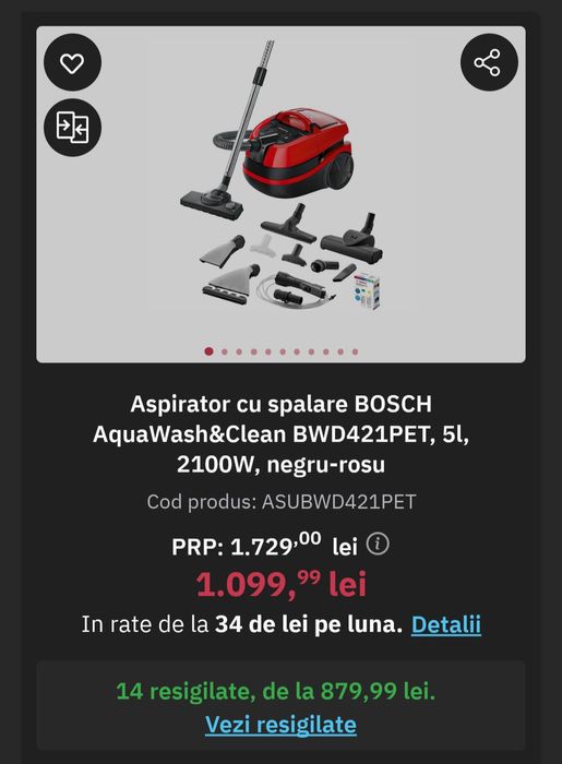 Aspirator Bosch BWD421PET
