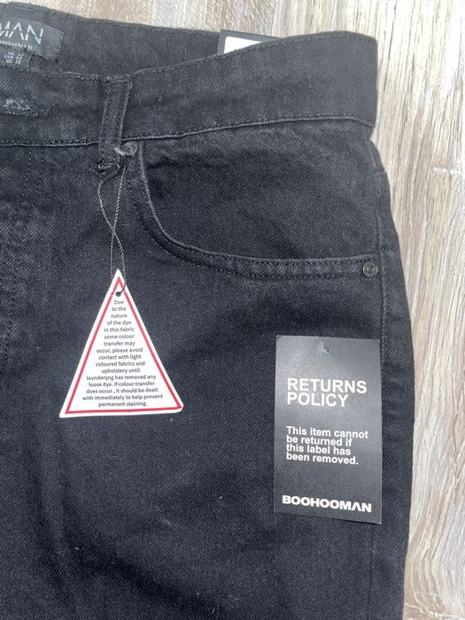 Blugi flared unisex BohooMAN marimea 32 US/48 EUR, noi, nepurtati