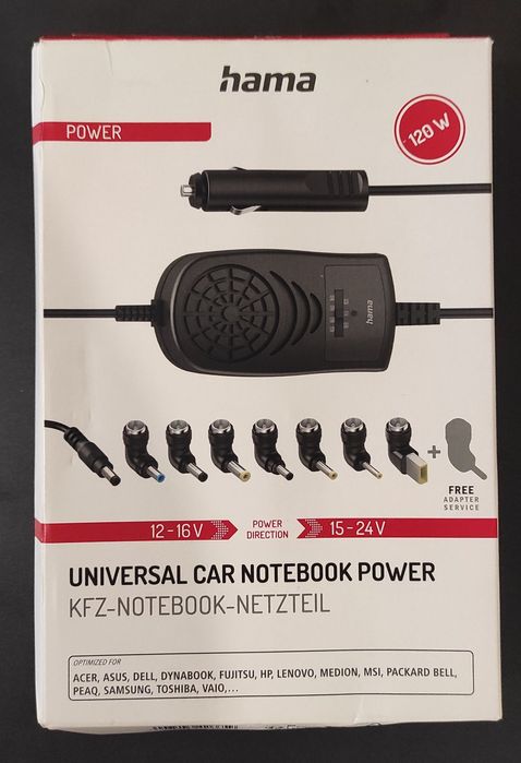 Универсално зарядно от запалка за автомобил към лаптоп