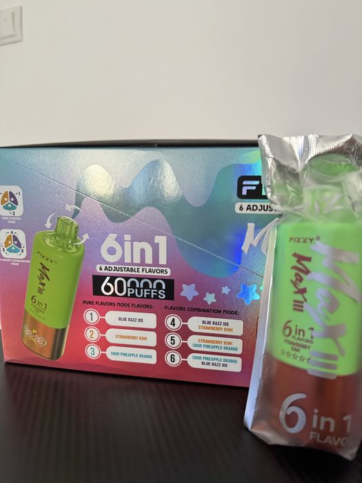 Vape Fizzy 6 in 1 arome adjustabile led screen charing port tip C