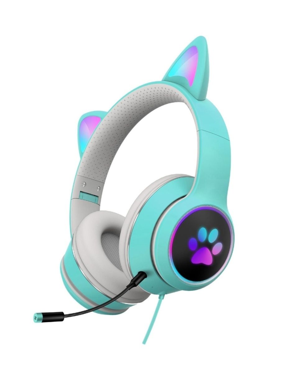 Căști wireless pliabile cu urechi de pisica pentru copii CAT EAR RGB