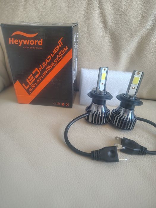 Set becuri led H7 noi cu ventilator