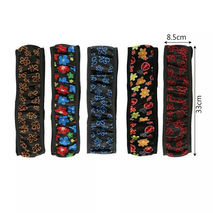 Велурен калъф на цветя и звезди за волан на женски автомобил