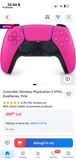 Controller original sigilat playstation 5 ps5 roz/pink