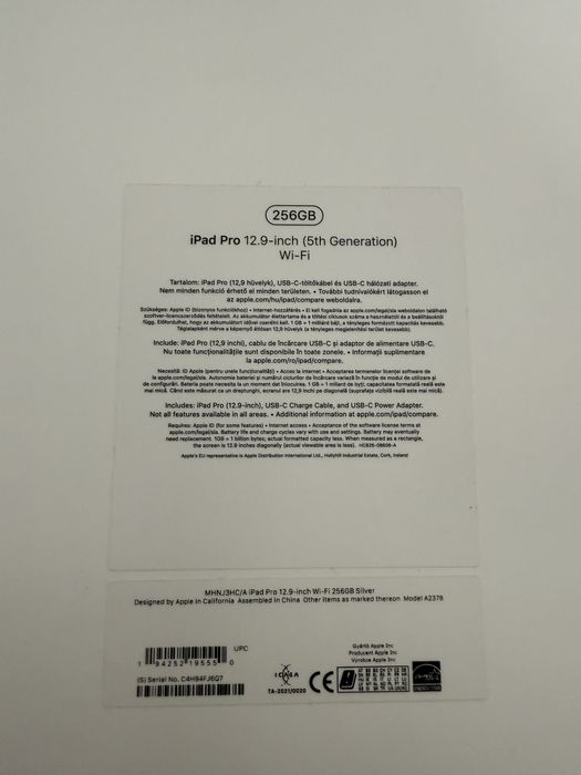 Apple iPad Pro 12,9” silver 256GB wi-fi • ca NOUA •