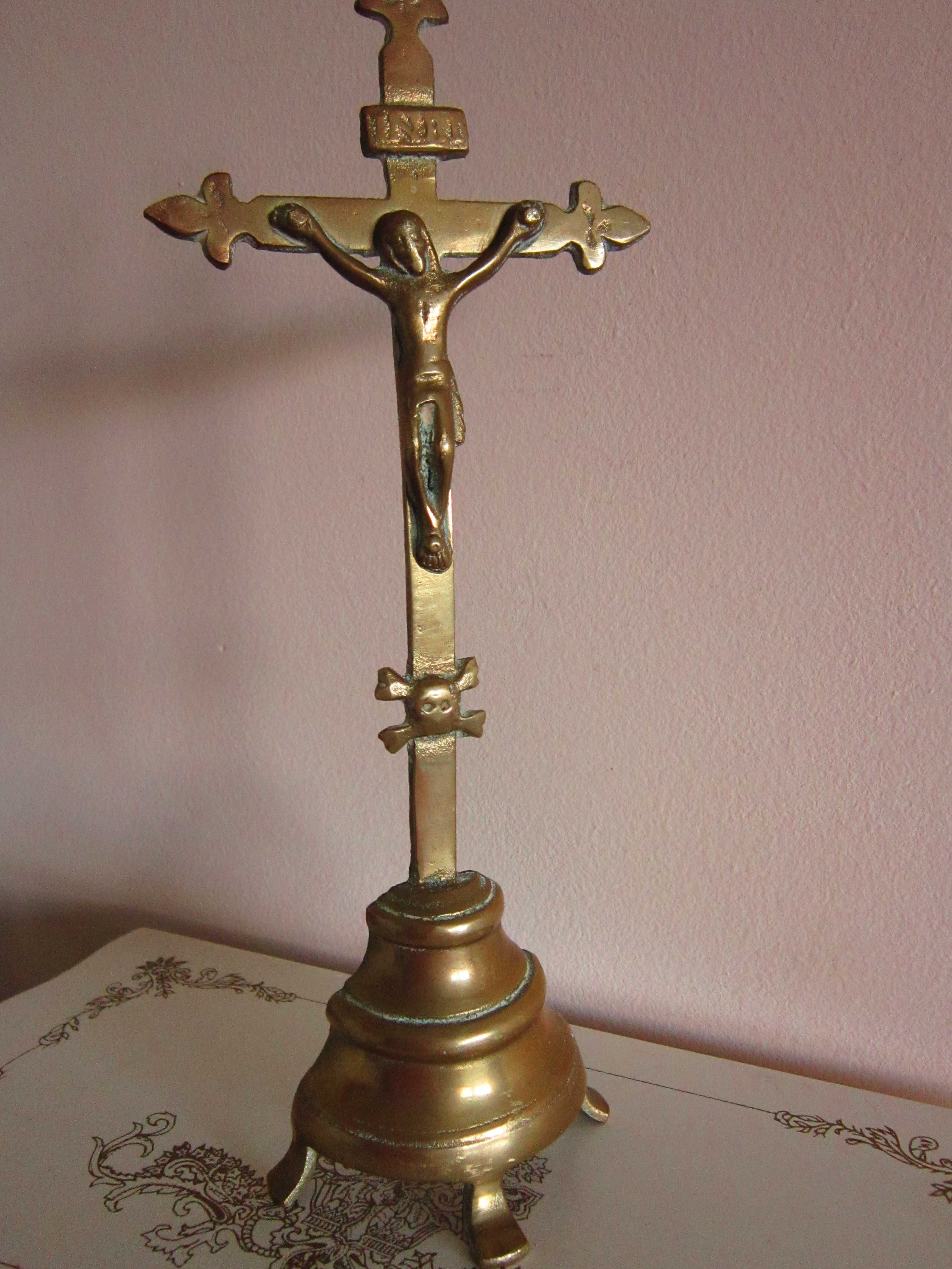 cadou rar Pre-war Crucifix Cruce altar colectie vintage anii'30 Franta