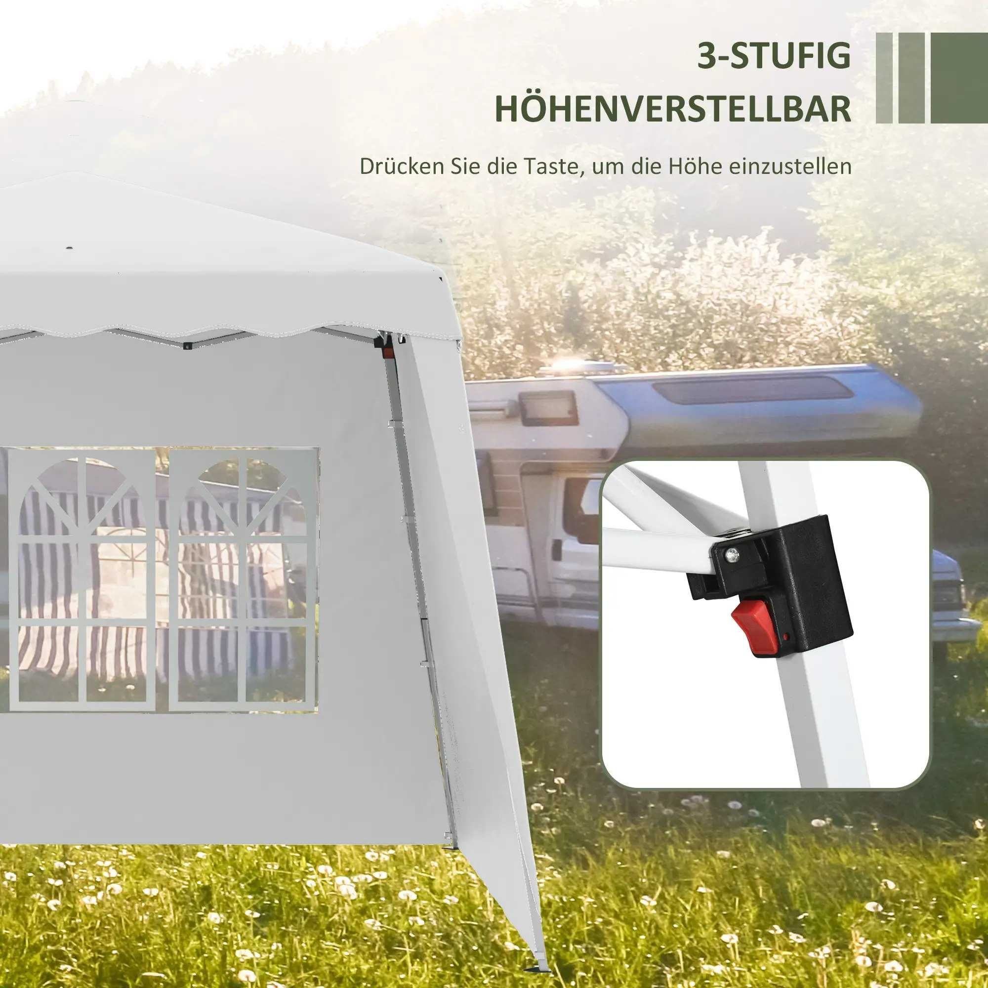 Сгъваем павилион Outsunny Pop Up, вкл. прозорец