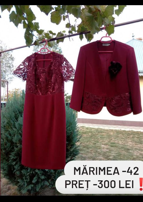 Costum damă bordo