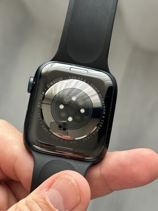 Apple Watch 8, GPS LTE, Ceramic 45mm Midnight \ Impecabil