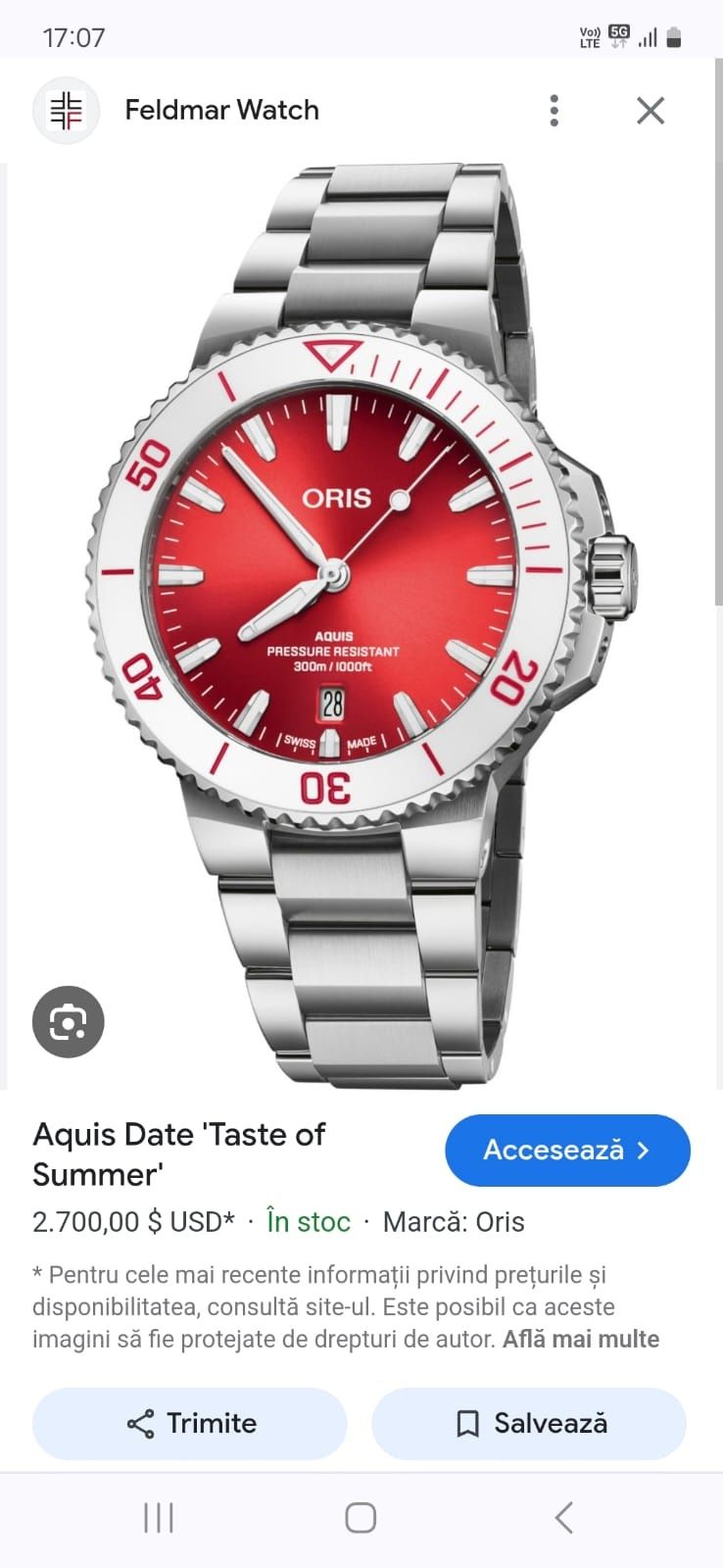 Vand Super Ceas ORIS Automatic Nou IEFTIN