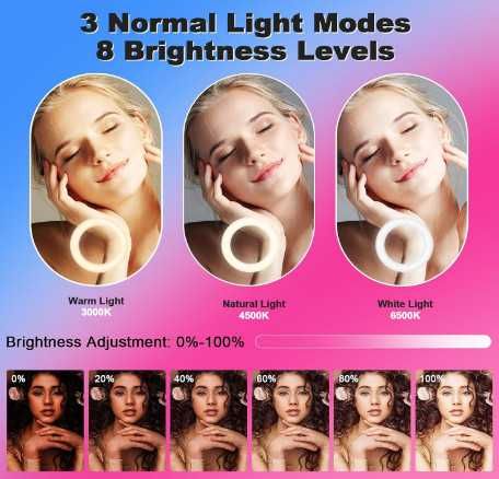 Настолна ринг лампа PEYOU 10 инча, RGB LED