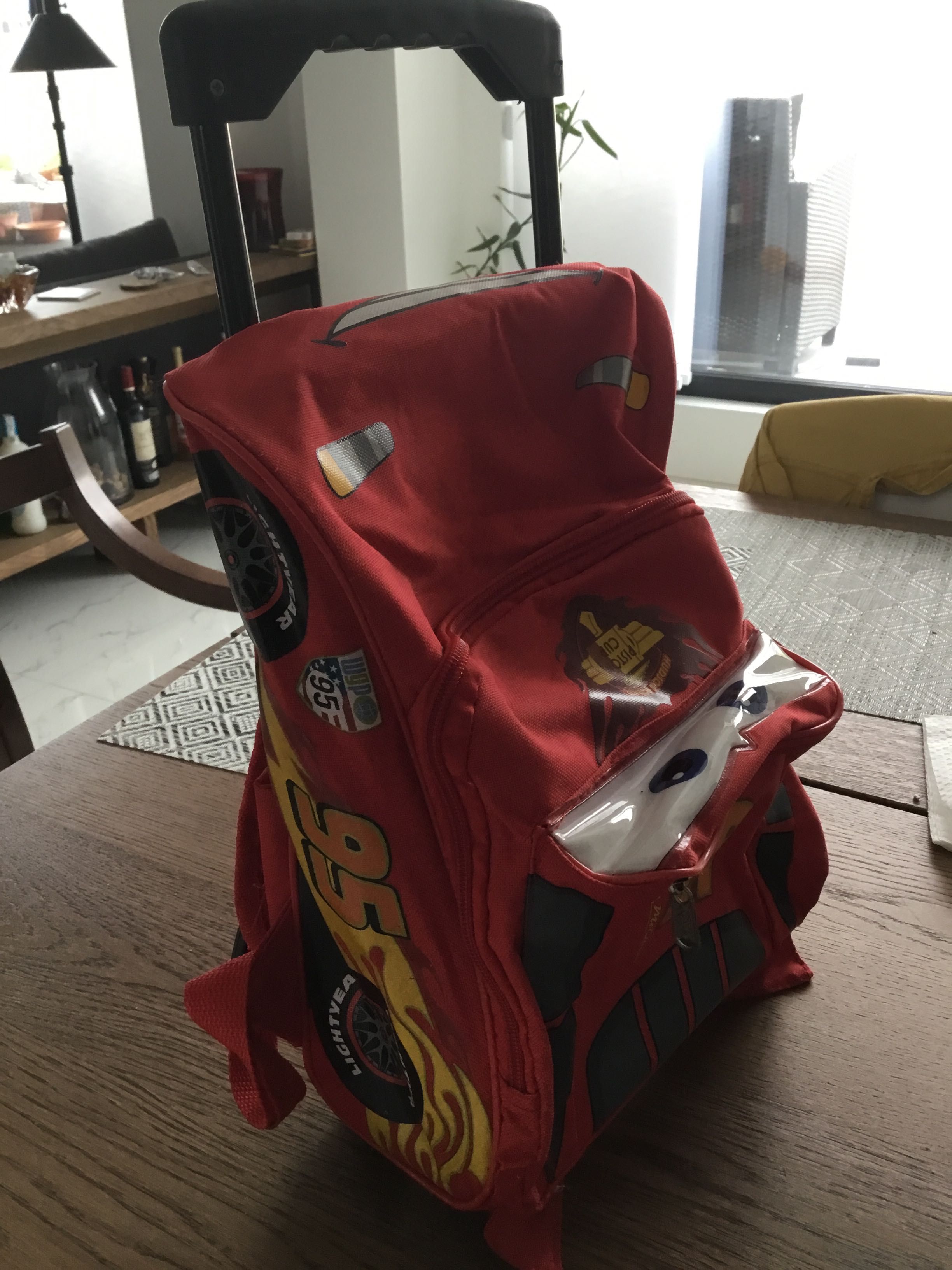 Детска раница с колелца - Pixar Cars Lightning McQueen