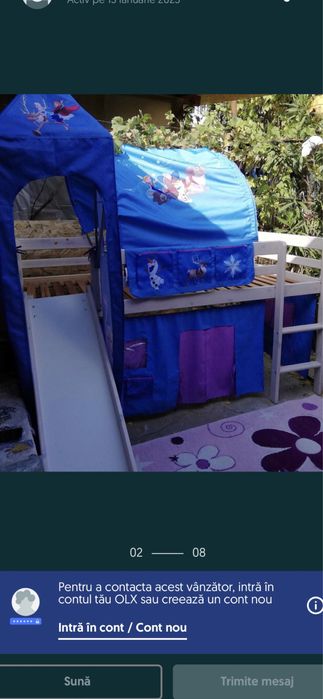 Pat frozen copii cu spațiu de joaca