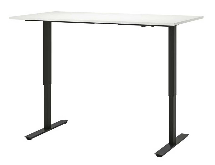 Birou reglabil SVANEKE 140x70 cm, alb/antracit
