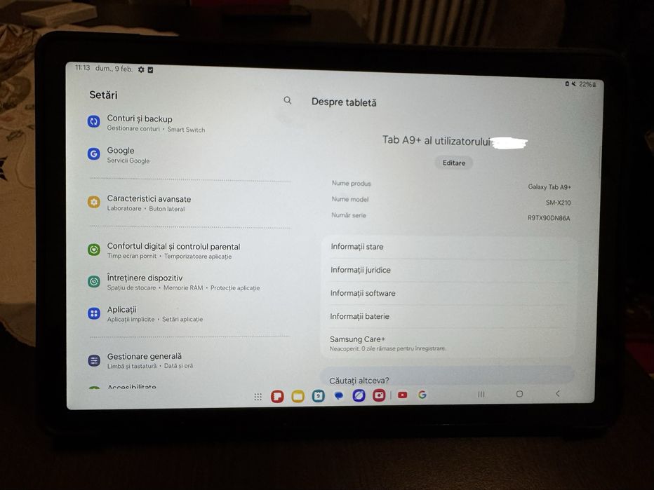 Samsung tab a 9 plus