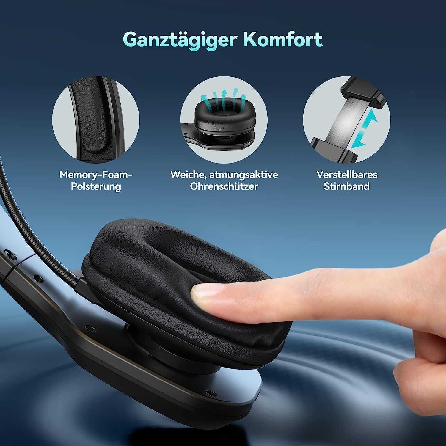 слушалки, слушалка Bluetooth с микрофон, USB, TECKNET, Германия