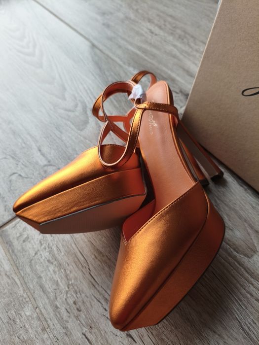 GENSHUO Sandale cu platformă și toc înalt pentru femei, mărimea 39 EU