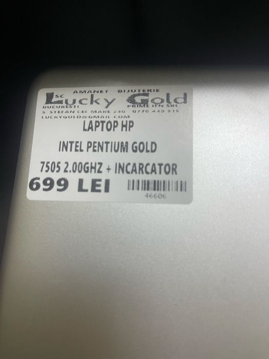 Laptop Hp Intel Pentium Gold 7505 2.00 Ghz + Incarcator