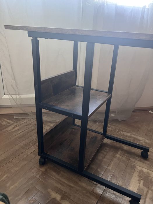 Masuta cu inaltime reglabila, maro/negru