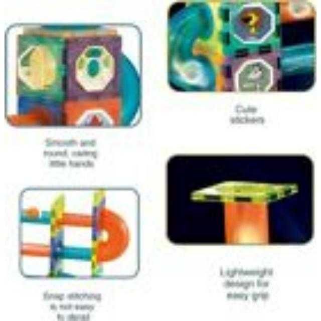 Set Inteligent de Constructie Magnetic cu Lumina , 75 piese, Komazi