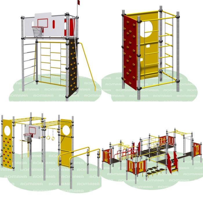 Детские спортивные игровые площадки комплексы ROMANA Лазы Рукоходы
