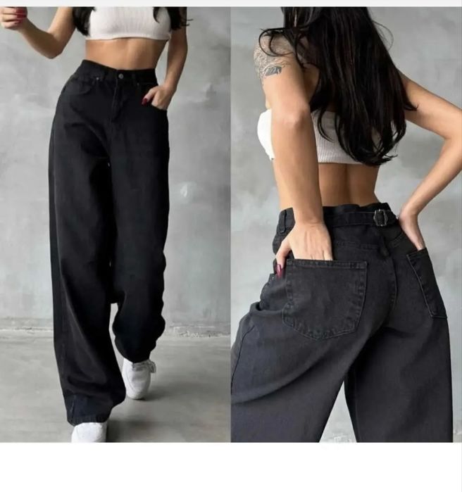 Jeansi negri largi marime 34