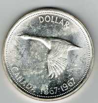 Moneda argint 1 (one) Dollar Elizabeth II Confederation