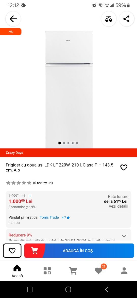 Frigider LDK LF 220W