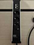 Stecher Desk 1 Bachmann 3 prize + 2 x CAT6a, 16A/250V, Negru/Argintiu