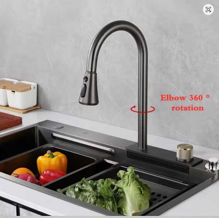 Chiuveta Multifunctionala Inox Negru 750x460,toate accesoriile incluse